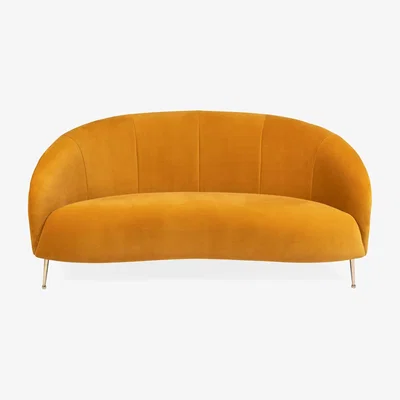 Heal's Heal's Bloomsbury 2 Seater Sofa Smart Luxe Velvet Biscuit Brass Feet - Heal's UK Furniture