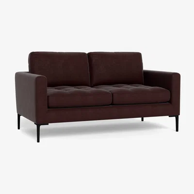 Heal's Heal's Eton 2 Seater Sofa Smart Luxe Velvet Acorn Black Feet