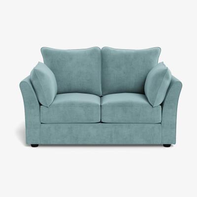Heal's Heal's Tailor 2 Seater Sofa Smart Luxe Velvet Mineral Blue Black Feet