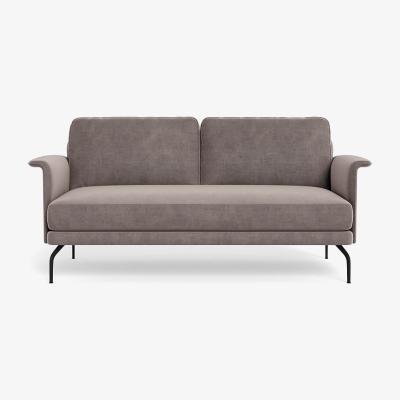 Heal's Heal's Iver 2 Seater Sofa Smart Luxe Velvet Mushroom Black Feet