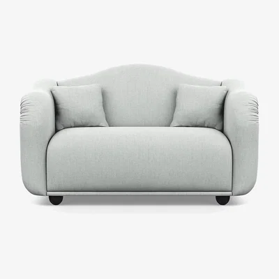 Heal's Heal's Tetbury 2 Seater Sofa Broad Weave Tin Black Beech Feet