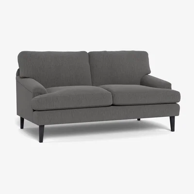 Heal's Heal's Stanton 2 Seater Sofa Smart Linen Mix Grey Black Feet