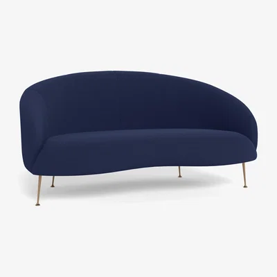 Heal's Heal's Bloomsbury 2 Seater Sofa Melton Wool New Navy Brass Feet - Heal's UK Furniture