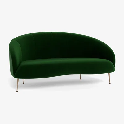 Heal's Heal's Bloomsbury 2 Seater Sofa Smart Velvet Forest Brass Feet - Heal's UK Furniture