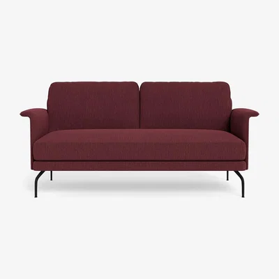 Heal's Heal's Iver 2 Seater Sofa Smart Linen Mix Maroon Black Feet