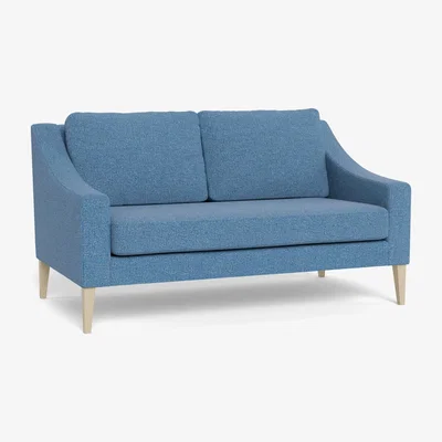 Heal's Heal's Richmond 2 Seater Sofa Tejo Recycled Cobalt Black Feet - Heal's UK Furniture