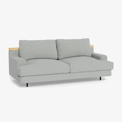 Heal's Heal's Orso 2 Seater With Oak Shelf Tejo Recycled Ochre Black Feet
