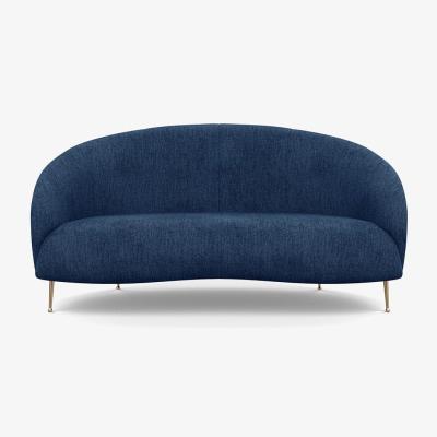 Heal's Heal's Bloomsbury 2 Seater Sofa Smart Velvet Ocean Brass Feet - Heal's UK Furniture
