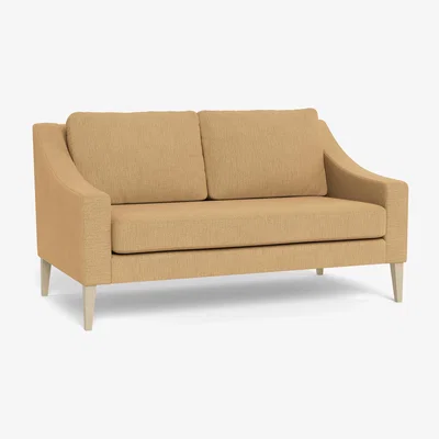 Heal's Heal's Richmond 2 Seater Sofa Smart Linen Mix Sand Black Feet