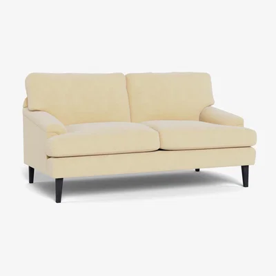Heal's Heal's Stanton 2 Seater Sofa Smart Luxe Velvet Biscuit Natural Feet