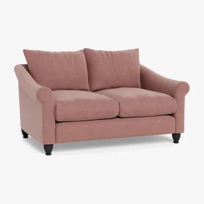 Heal's Heal's Devon 2 Seater Smart Luxe Velvet Dusky Pink Natural Beech Feet