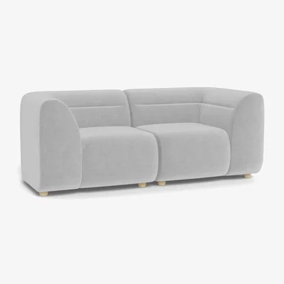 Heal's Heal's Lilli 2 Seater Sofa Velvet Platinum Natural Ash Feetum - Heal's UK Furniture