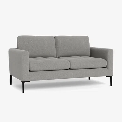 Heal's Heal's Eton 2 Seater Sofa Texture Pale Grey Black Feet - Heal's UK Furniture
