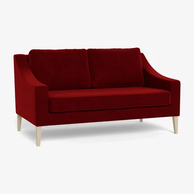 Heal's Heal's Richmond 2 Seater Sofa Smart Luxe Velvet Mulberry Black Feet - Heal's UK Furniture