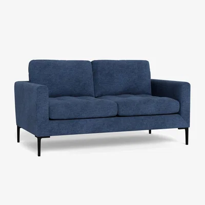 Heal's Heal's Eton 2 Seater Sofa Broad Weave Lagoon Brass Feet - Heal's UK Furniture