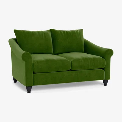Heal's Heal's Devon 2 Seater Smart Luxe Velvet Grass Dark Brown Stain Beech Feet - Heal's UK Furniture