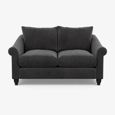 Heal's Heal's Devon 2 Seater Smart Luxe Velvet Nickel Black Stain Beech Feet - Heal's UK Furniture