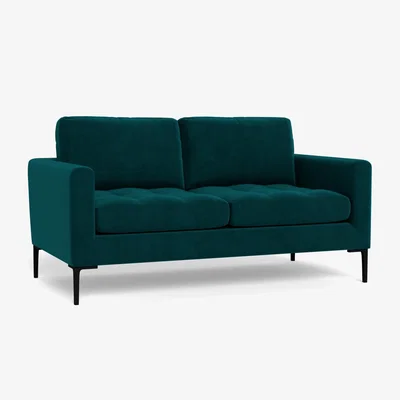 Heal's Heal's Eton 2 Seater Sofa Textured Boucle Indigo Black Feet - Heal's UK Furniture