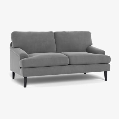 Heal's Heal's Stanton 2 Seater Sofa Smart Velvet Mercury Black Feet