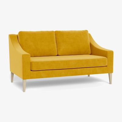 Heal's Heal's Richmond 2 Seater Sofa Smart Luxe Velvet Canary Tinted Ash Feet - Heal's UK Furniture