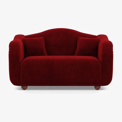 Heal's Heal's Tetbury 2 Seater Sofa Smart Luxe Velvet Mulberry Walnut Stained Beech Feet