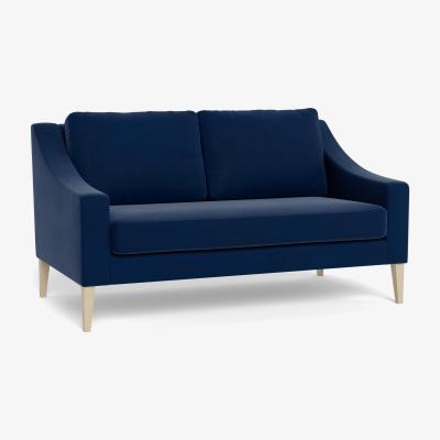 Heal's Heal's Richmond 2 Seater Sofa Velvet Midnight Black Feet - Heal's UK Furniture