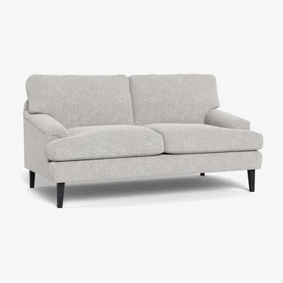 Heal's Heal's Stanton 2 Seater Sofa Chunky Boucle Ecru Black Feet