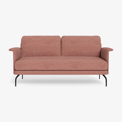 Heal's Heal's Iver 2 Seater Sofa Smart Linen Mix Sweet Briar Black Feet