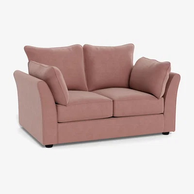 Heal's Heal's Tailor 2 Seater Sofa Smart Luxe Velvet Dusky Pink Natural Beech Feet