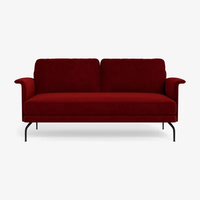Heal's Heal's Iver 2 Seater Sofa Smart Luxe Velvet Mulberry Black Feet
