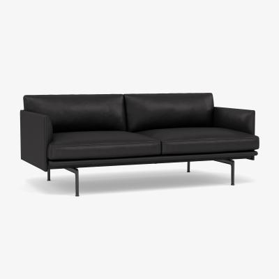 Heal's Muuto Outline 2 Seater Kvadrat Remix Fabric Dark Grey 163 - Heal's UK Furniture