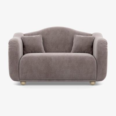 Heal's Heal's Tetbury 2 Seater Sofa Smart Luxe Velvet Mushroom Natural Beech Feet