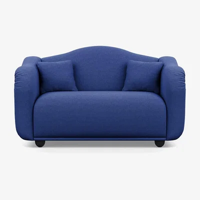 Heal's Heal's Tetbury 2 Seater Sofa Brushed Cotton Cobalt Black Beech Feet