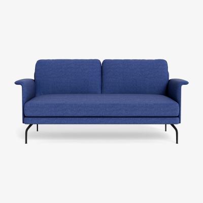 Heal's Heal's Iver 2 Seater Sofa Brushed Cotton Cobalt Black Feet
