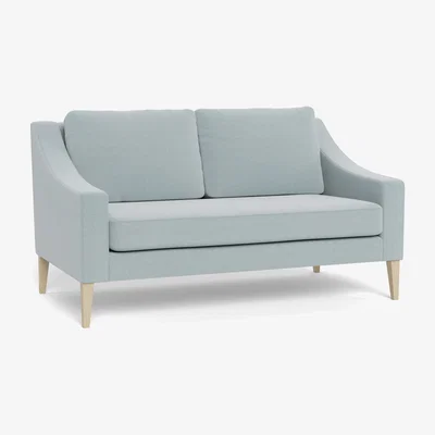 Heal's Heal's Richmond 2 Seater Sofa Brushed Cotton Mist Black Feet - Heal's UK Furniture