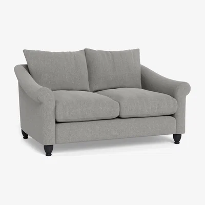 Heal's Heal's Devon 2 Seater Texture Pale Grey Black Stain Beech Feet - Heal's UK Furniture