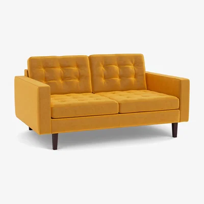 Heal's Heal's Hepburn 2 Seater Nobilis Velvet Mustard Wenge - Heal's UK Furniture