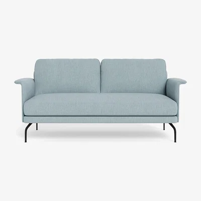 Heal's Heal's Iver 2 Seater Sofa Smart Linen Mix Duck Egg Black Feet