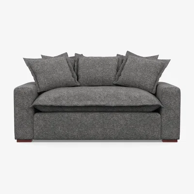 Heal's Heal's Brompton 2 Seater Sofa Melton Wool Shale Walnut Stain - Heal's UK Furniture