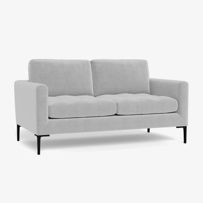 Heal's Heal's Eton 2 Seater Sofa Velvet Platinum Brass Feet - Heal's UK Furniture