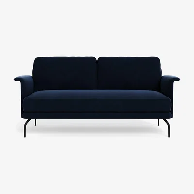 Heal's Heal's Iver 2 Seater Sofa Smart Velvet Dusk Black Feet