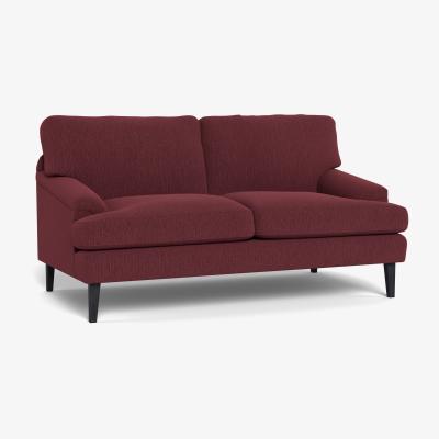Heal's Heal's Stanton 2 Seater Sofa Smart Linen Mix Maroon Black Feet