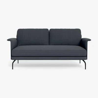 Heal's Heal's Iver 2 Seater Sofa Linen Dark Grey Black Feet