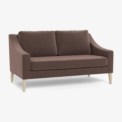 Heal's Heal's Richmond 2 Seater Sofa Velvet Mink Natural Feet - Heal's UK Furniture