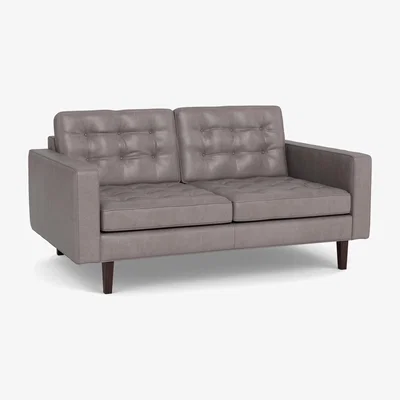 Heal's Heal's Hepburn 2 Seater Daino Leather Elephant Walnut Feet - Heal's UK Furniture