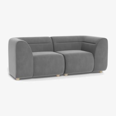 Heal's Heal's Lilli 2 Seater Sofa Smart Velvet Mercury Natural Ash Feet - Heal's UK Furniture