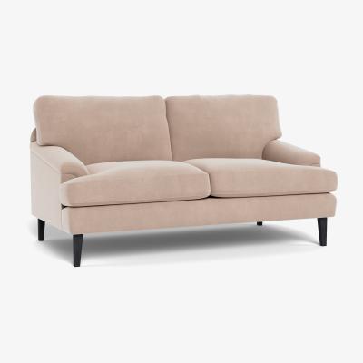 Heal's Heal's Stanton 2 Seater Sofa Smart Velvet Pebble Black Feet
