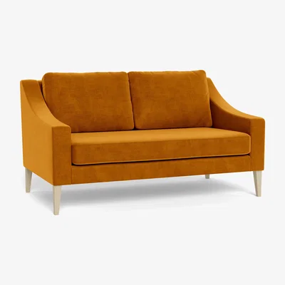 Heal's Heal's Richmond 2 Seater Sofa Smart Luxe Velvet Cognac Tinted Ash Feet - Heal's UK Furniture