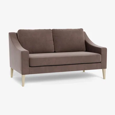 Heal's Heal's Richmond 2 Seater Sofa Smart Velvet Mouse Black Feet