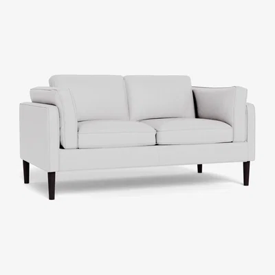 Heal's Heal's Sonno 2 Seater Leather Grain White 000 Wenge Black Feet - Heal's UK Furniture